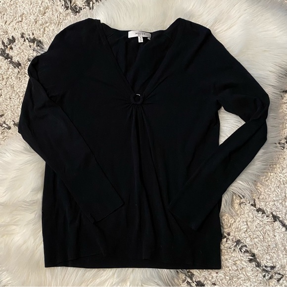 MILLY Italian Rouched Keyhole Top - Picture 2 of 8